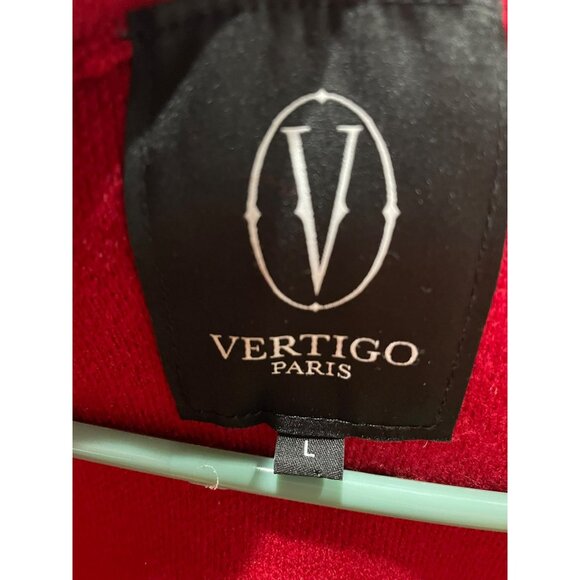Vertigo Paris Red Hooded Open Front Cardigan W/ Pockets L - Picture 5 of 8